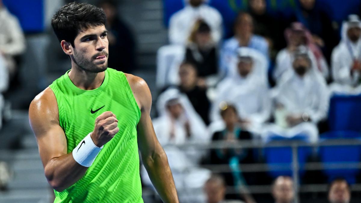 Alcaraz celebra ante Rublev