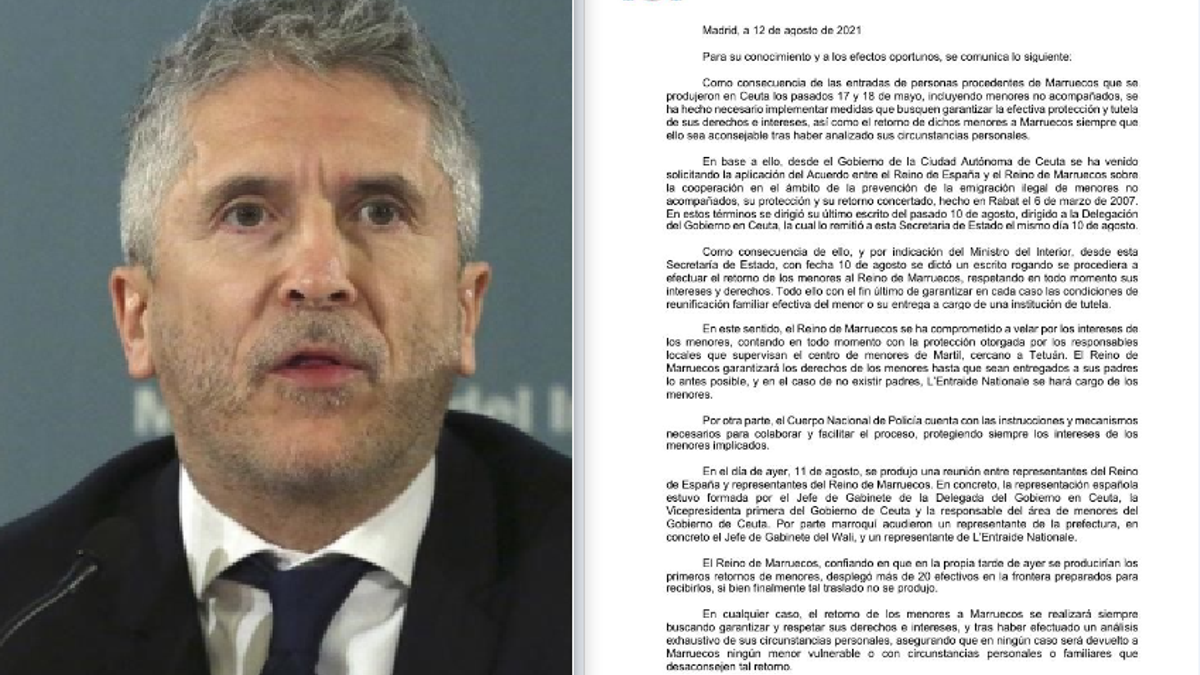 Fernando Grande-Marlaska y el aviso de Interior a la Fiscalía sobre la repatriación de menores de Ceuta