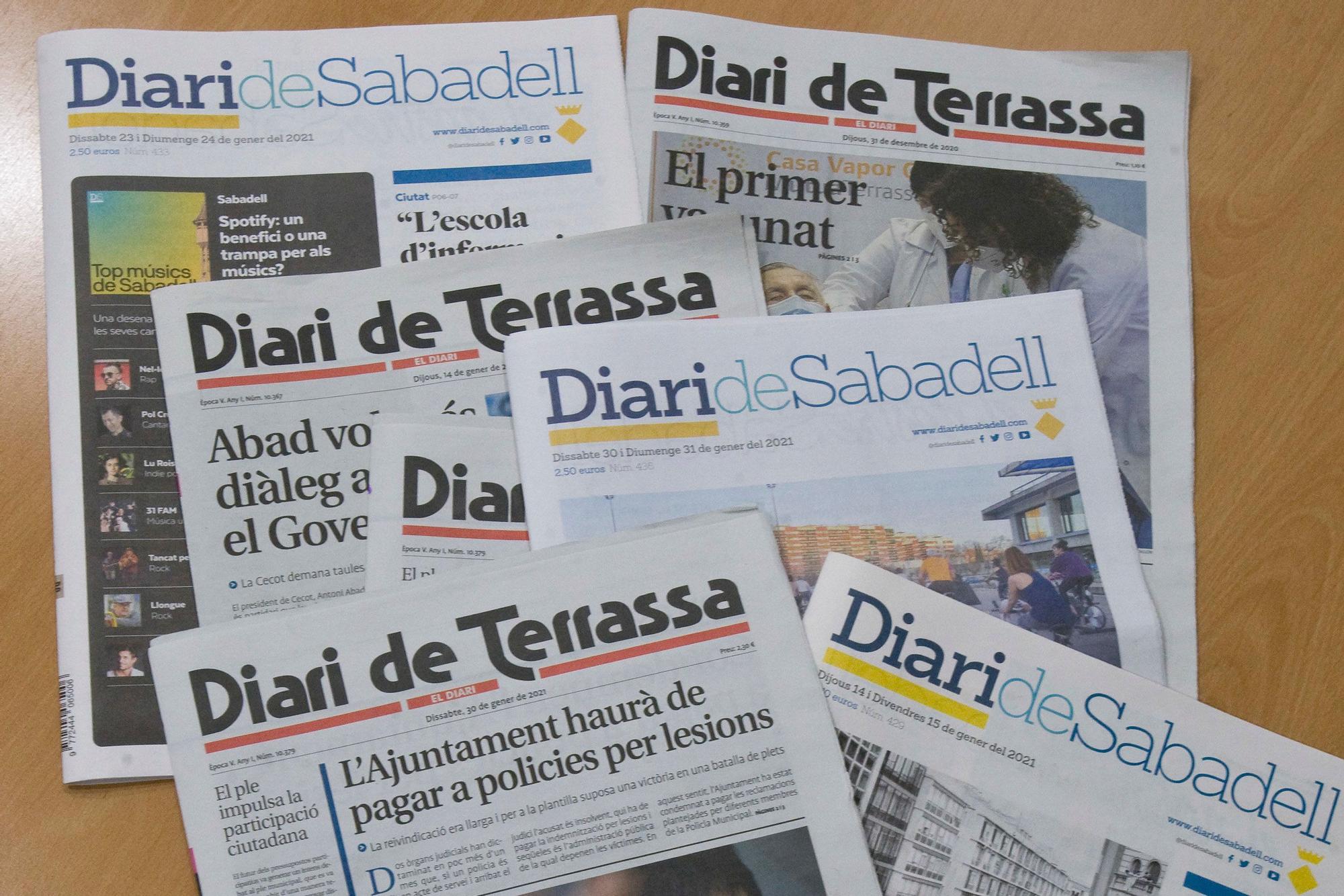 Ejemplares del Diari de Sabadell y del Diari de Terrassa