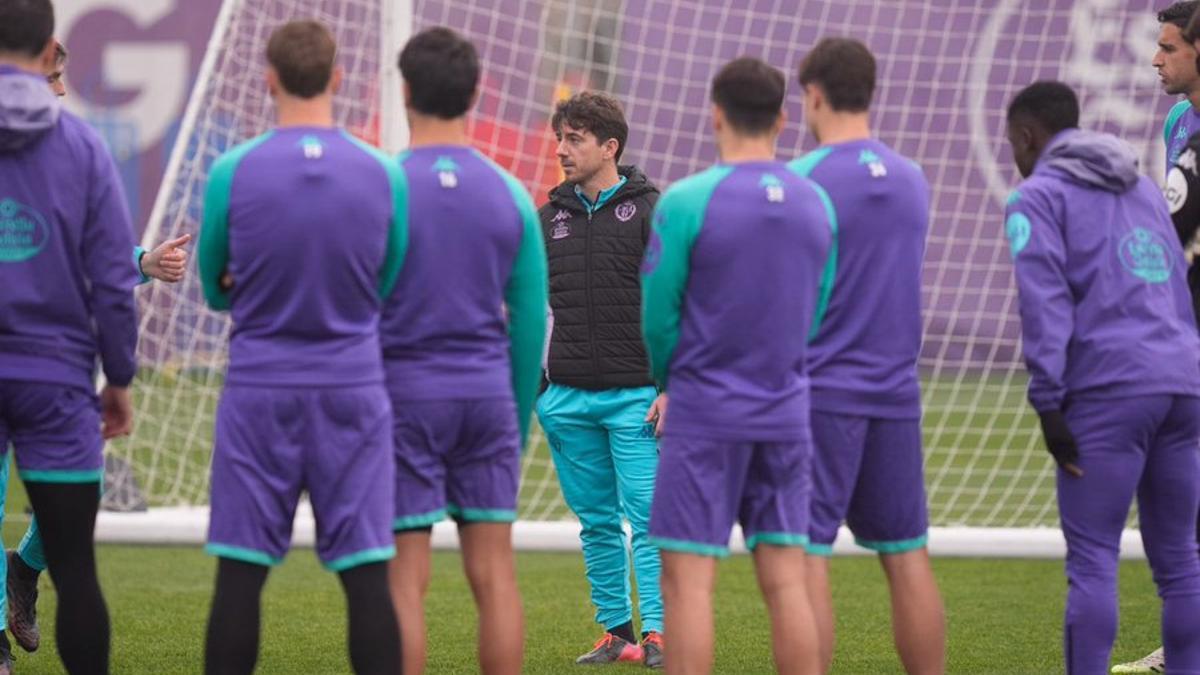 Sisi, en el entrenamiento del Valladolid.