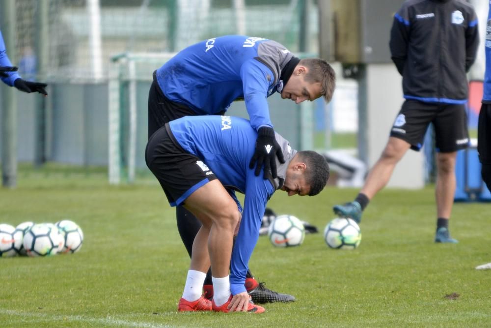 La plantilla se ha ejercitado en Abegondo a menor intensidad.