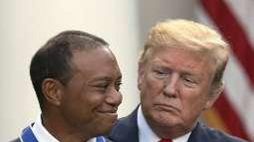 Tiger Woods y Trump.