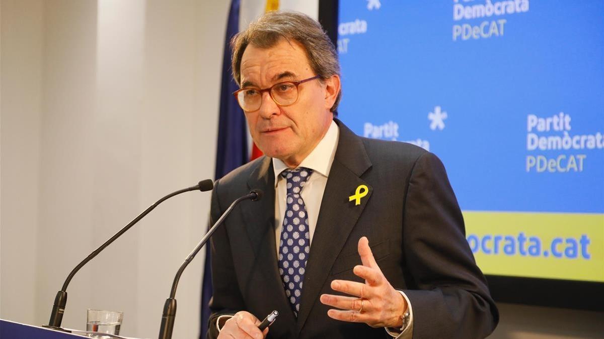 Artur Mas, en su comparecencia por su renuncia a la presidencia del PDECat.