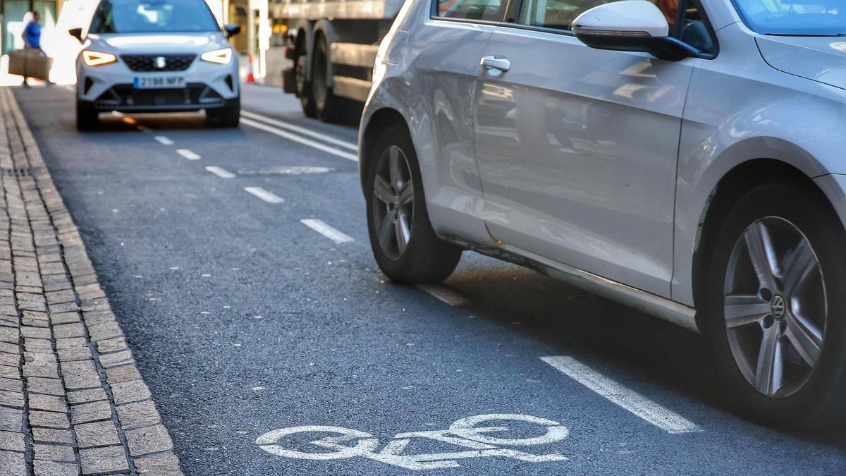 Carril bici en Santa Cruz de Tenerife.