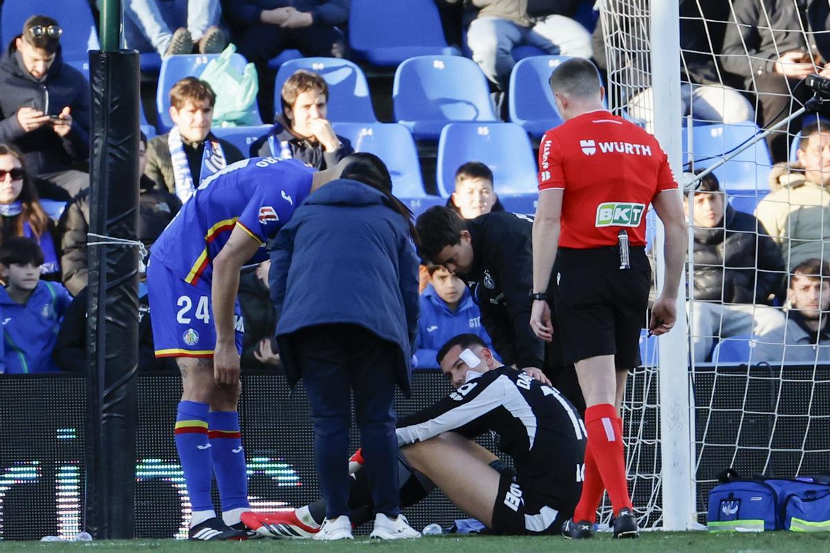 David Soria fue atendido durante cinco minutos.