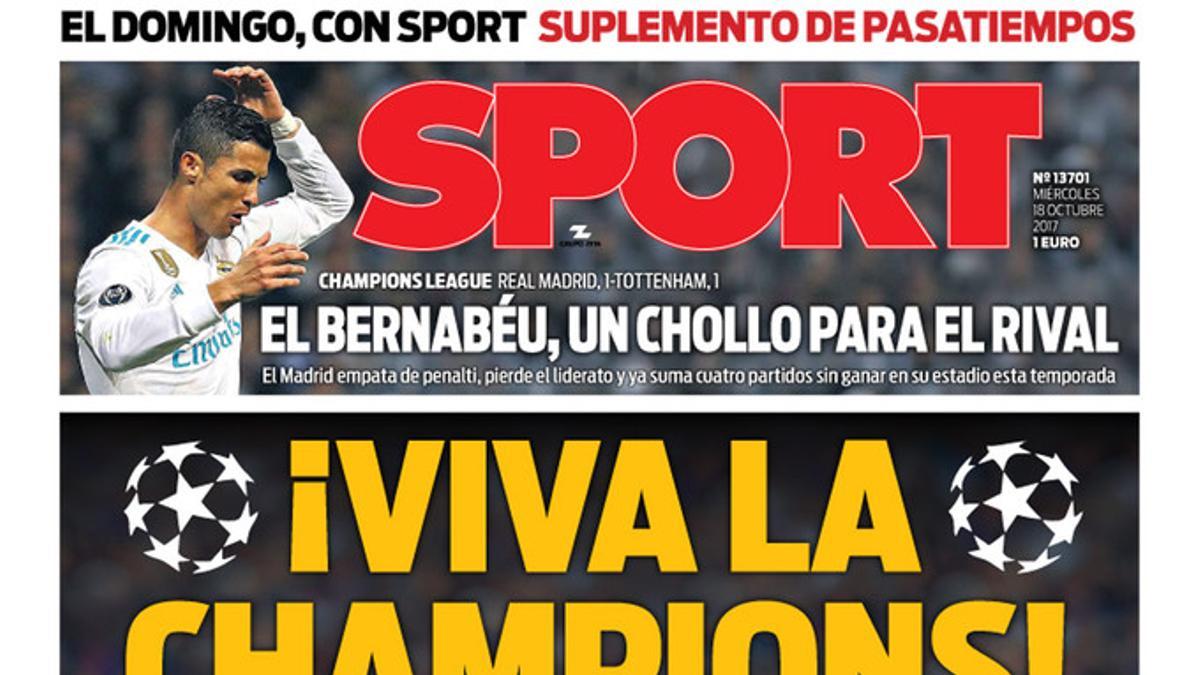 La portada de SPORT de hoy