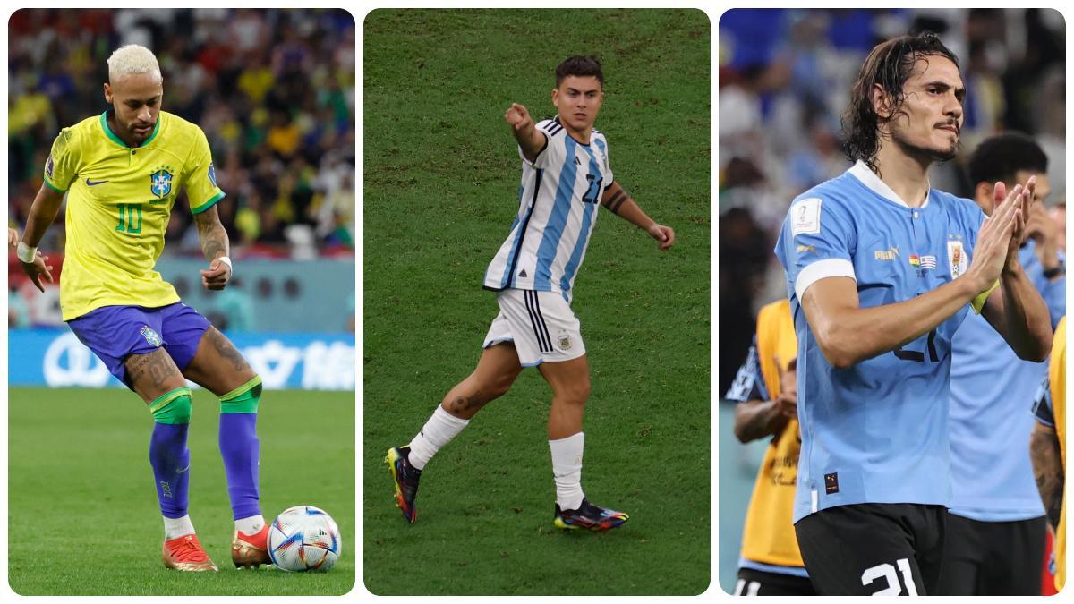 Una delantera de lujo que no estará en la Copa América: Neymar, Dybala y Cavani