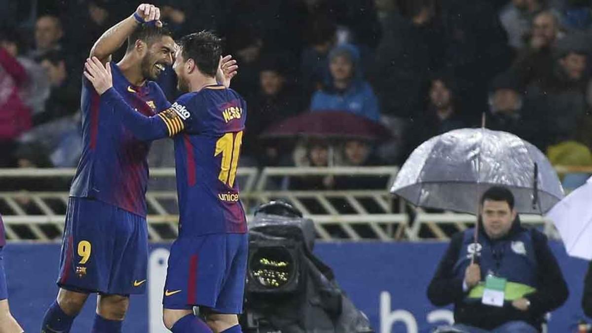 Suárez y Messi suman seis partidos anotando ambos cuando salen en el equipo titular