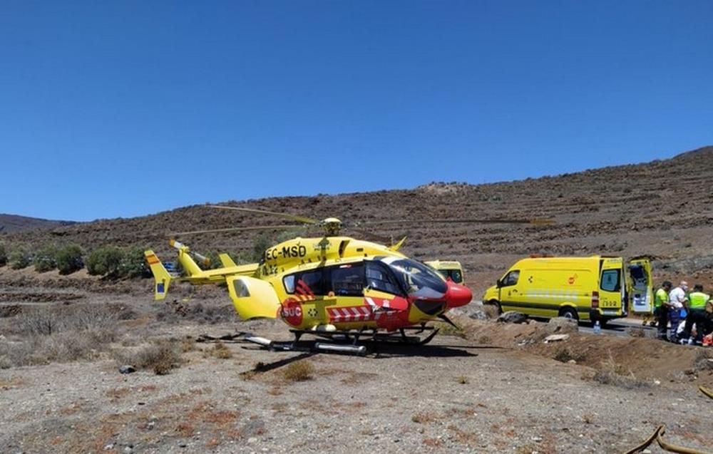 Accidente de dos motoristas en Temisas.