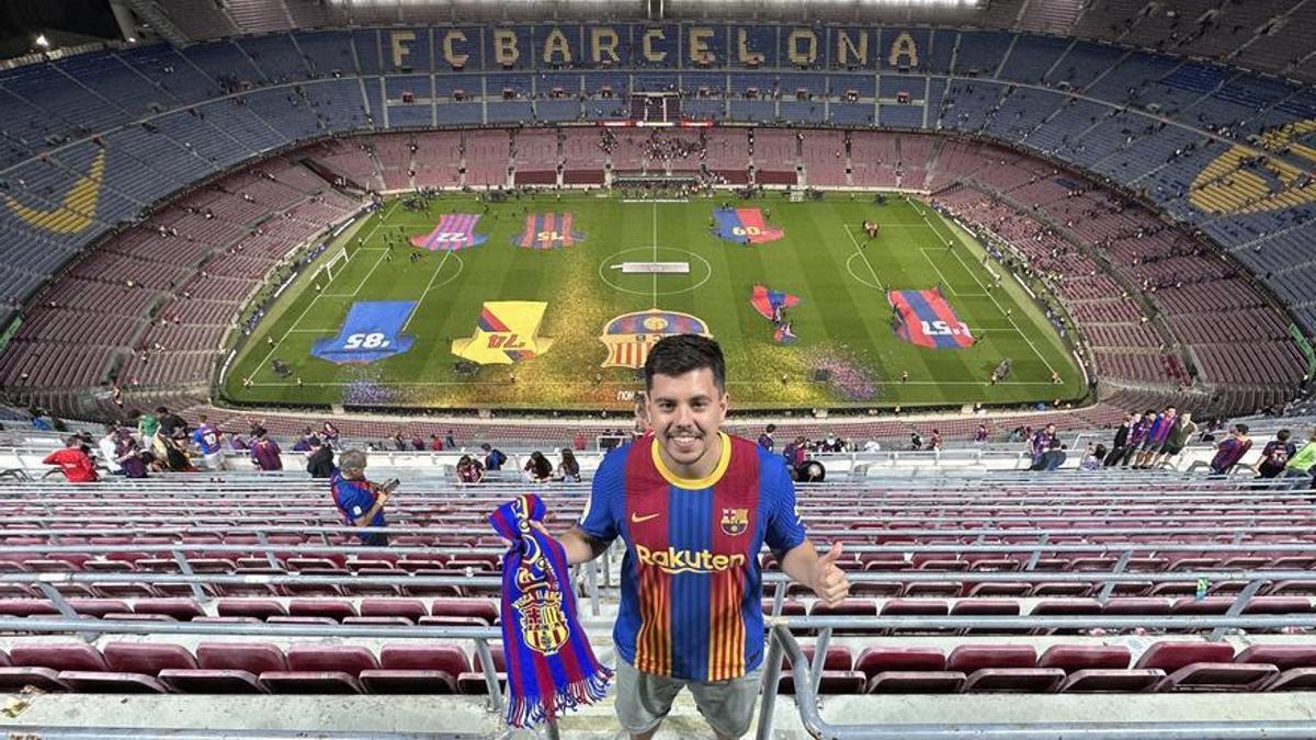 Joan Solé en la despedida del Camp Nou.