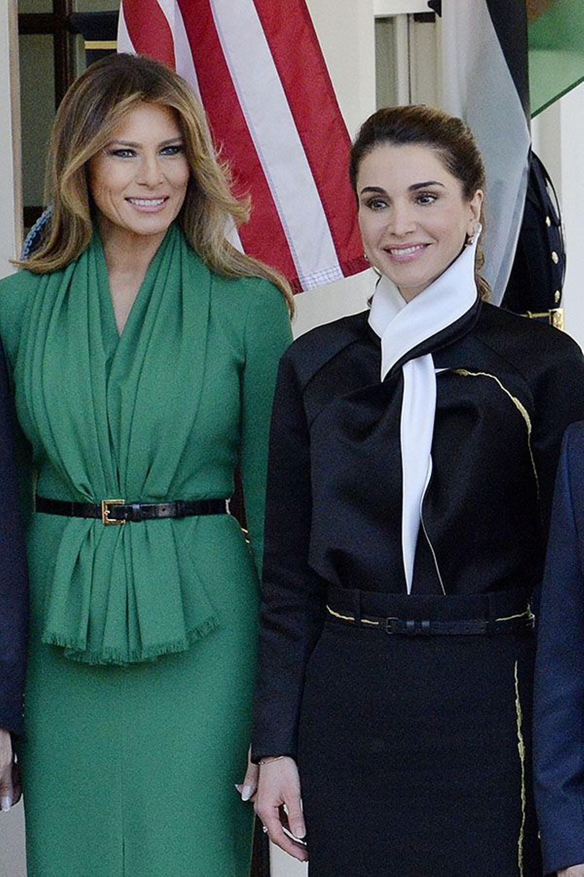 Melania Trump y Rania de Jordania durante su encuentro en la Casa Blanca