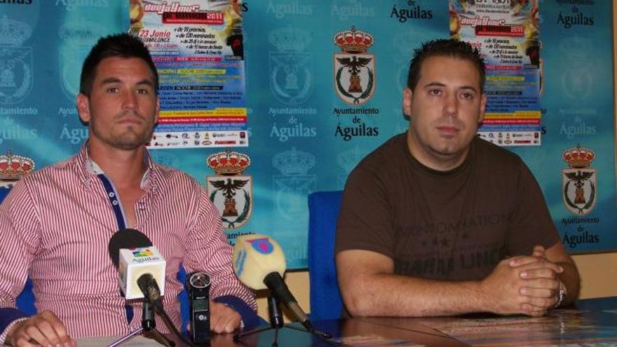 Juan José Asensio y Joaquín López, ayer en Águilas.