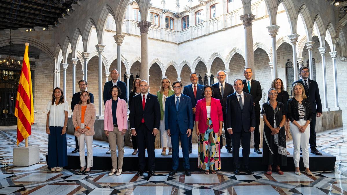 Primer Consell Executiu del Govern de Salvador Illa, en el Palau de la Generalitat