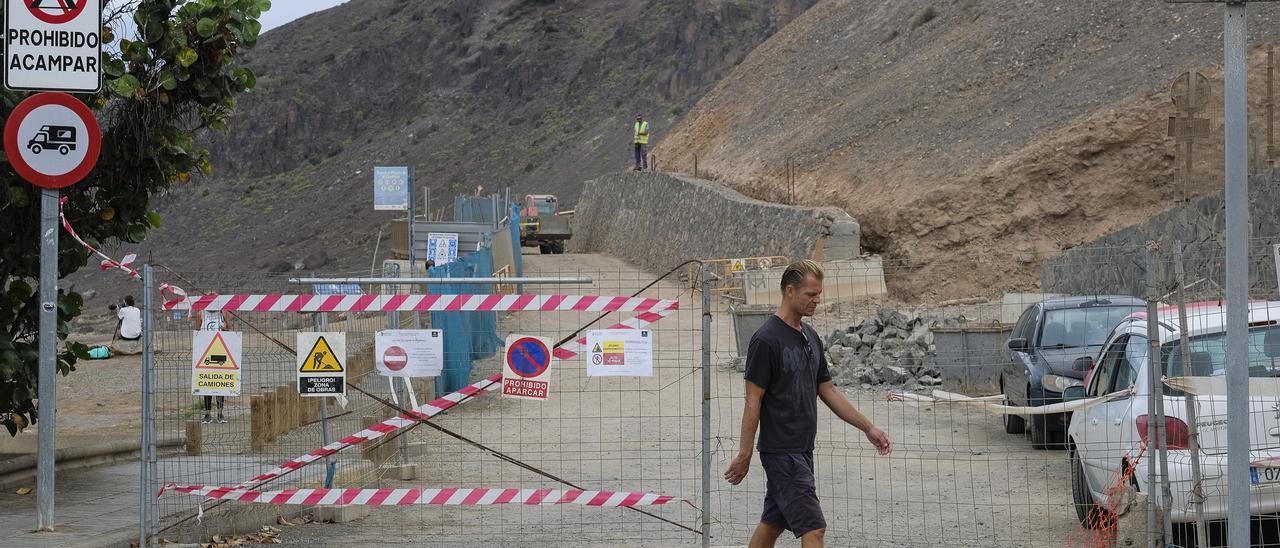 Obras de estabilización de la ladera en El Confital.