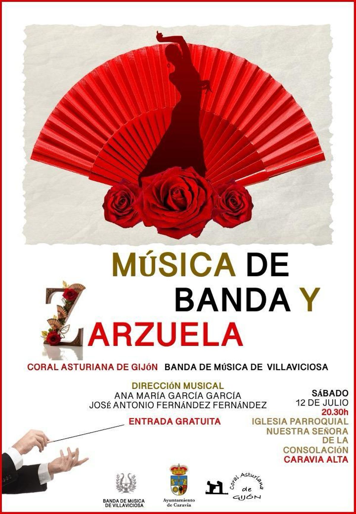 Cartel del concierto de banda y zarzuela.