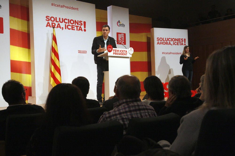 Acte de campanya del PSC a Girona amb Miquel Iceta i Pedro Sánchez