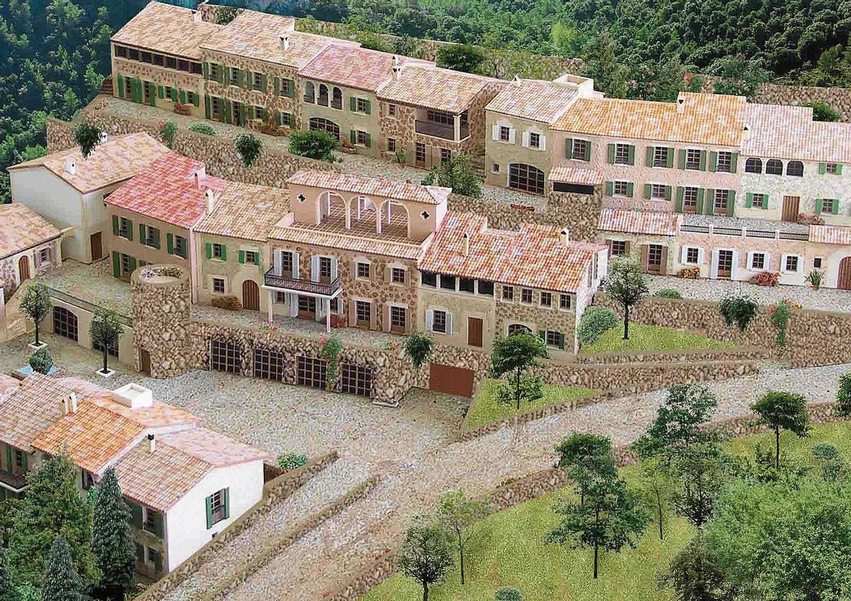 Maqueta de la urbanización que se quería ejecutar en es Guix, en plena Serra de Tramuntana.
