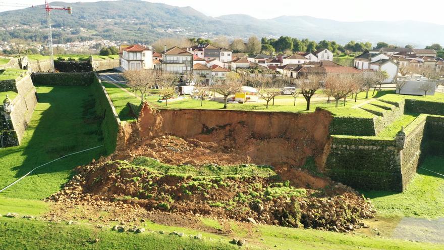 Así ha quedado la fortaleza de Valença tras el derrumbe del muro