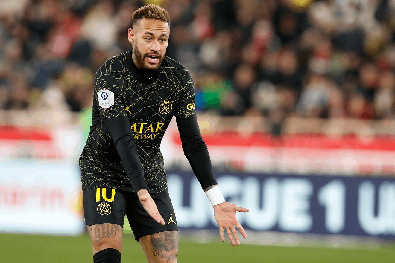 Neymar, en el partido ante el Mónaco.