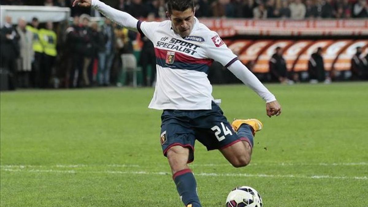 Iago Falque marcó de penalti contra el Milan el miércoles