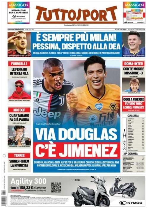 Portada TUTTOSPORT domingo 19 julio 2020