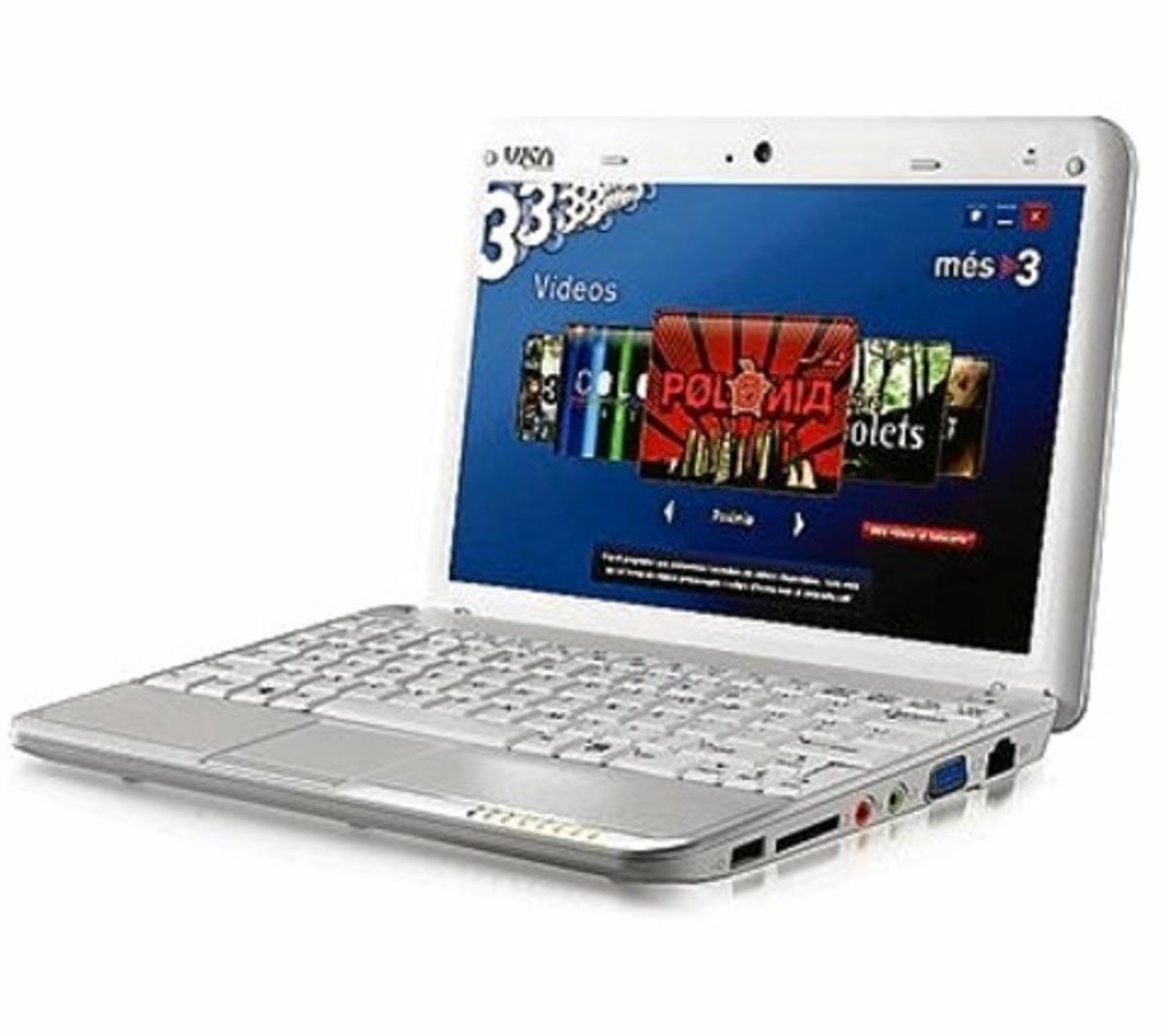 Imatge del nou ’netbook’ que comercialitza la Corporació. Imatge del nou ’netbook’ que comercialitza la Corporació.