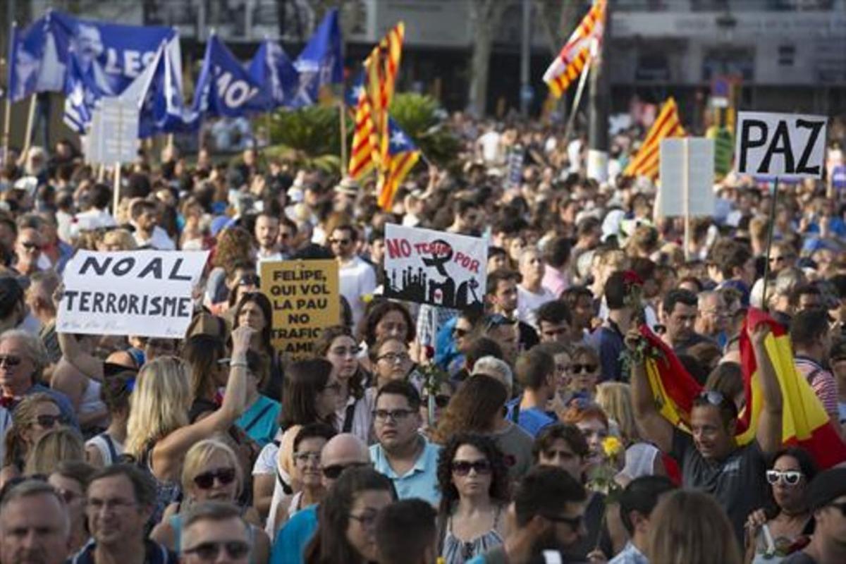 Una magen de la manifestación del sábado en Barcelona bajo el lema ’No tinc por’.