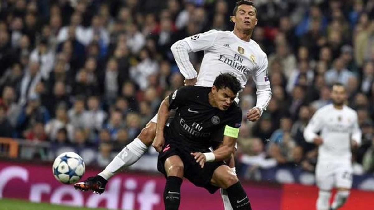 Cristiano Ronaldo, junto a Thiago Silva