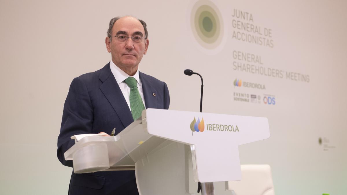 Ignacio Sánchez Galán, presidente de Iberdrola, durante la junta de accionistas.