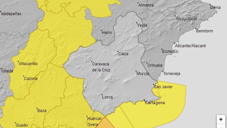 Alerta amarilla por fenómenos costeros en el litoral de la Región de Murcia