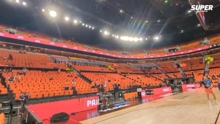 El calentamiento del Valencia Basket antes del Panathinaikos