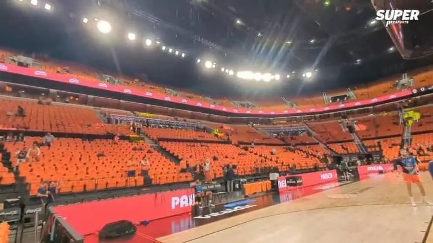 El calentamiento del Valencia Basket antes del Panathinaikos