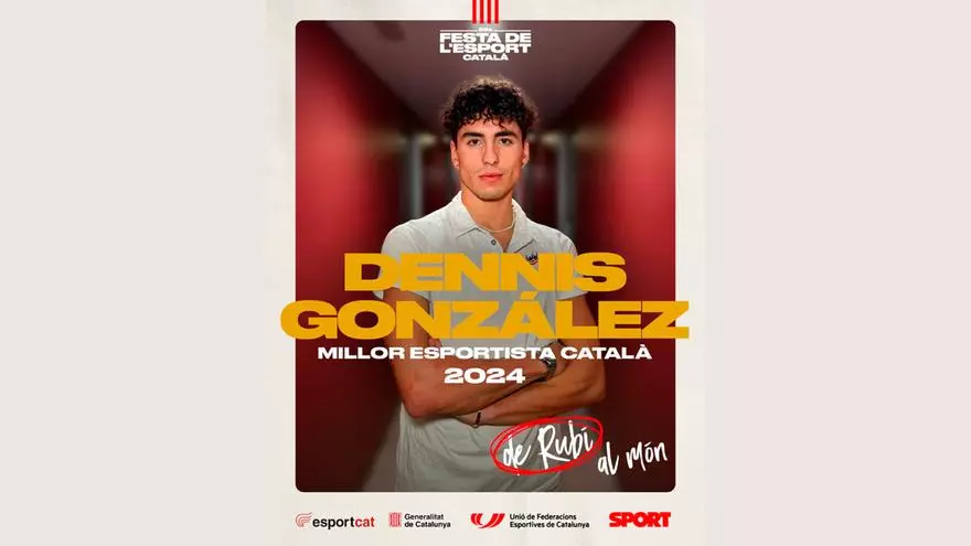 Dennis Gonz芍lez antes de recibir el premio a mejor deportista catal芍n
