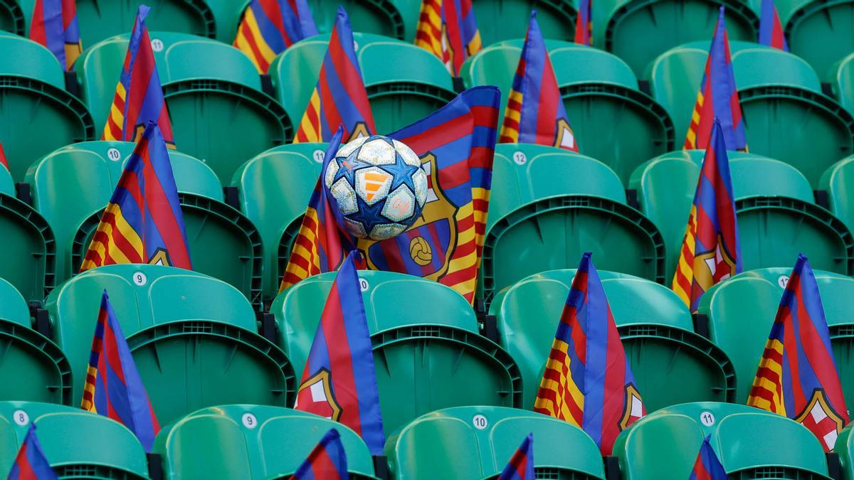 El FC Barcelona femenino durante el entrenamiento de este viernes en Lisbo para disputar mañana la final de la Liga de Campeones femenina contra el Arsenal