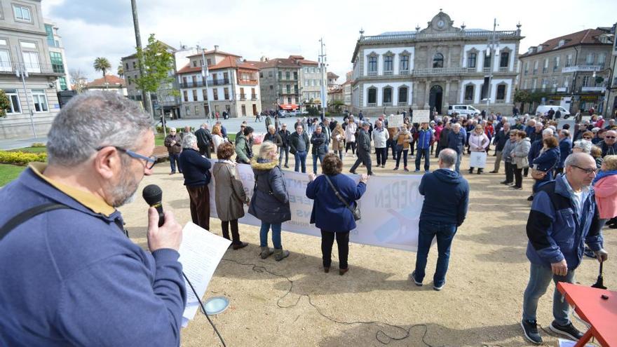 La concentración tuvo lugar en la Praza de España.