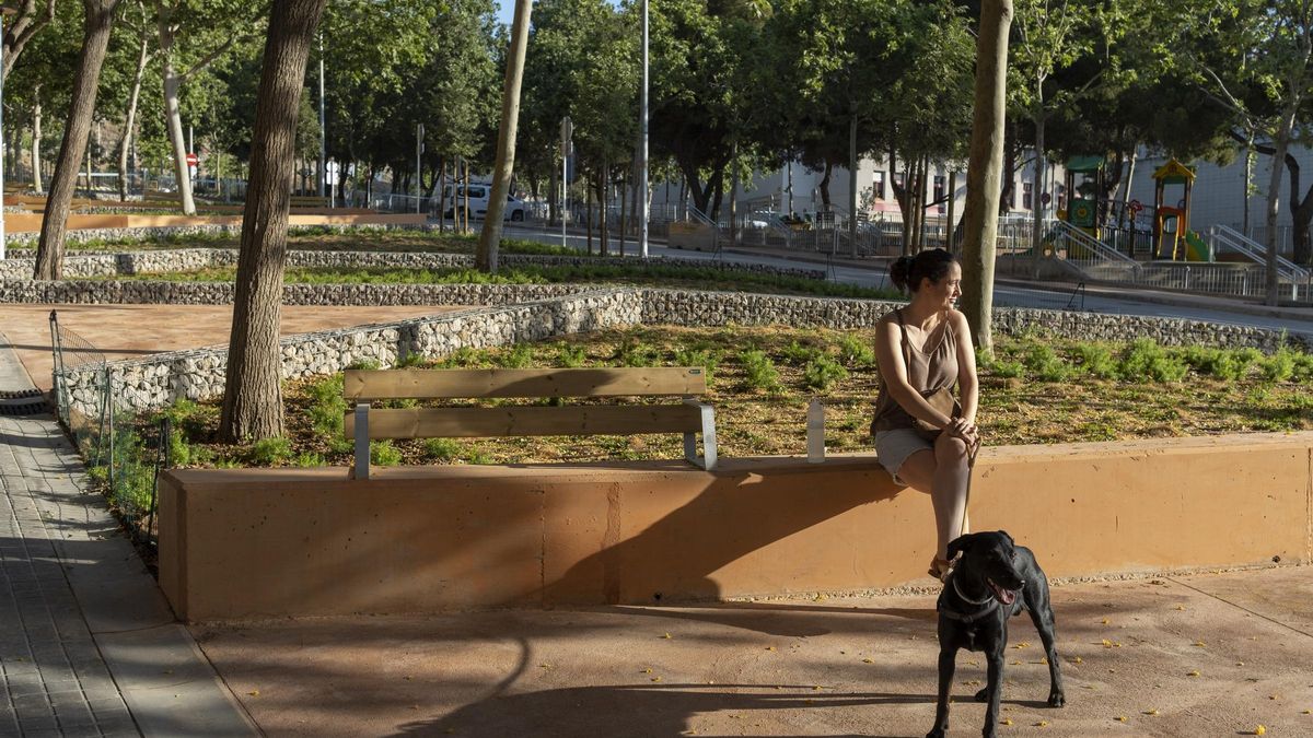 Aspecto de la Rambla de França de Badalona, una vez finalizadas las obras de reforma