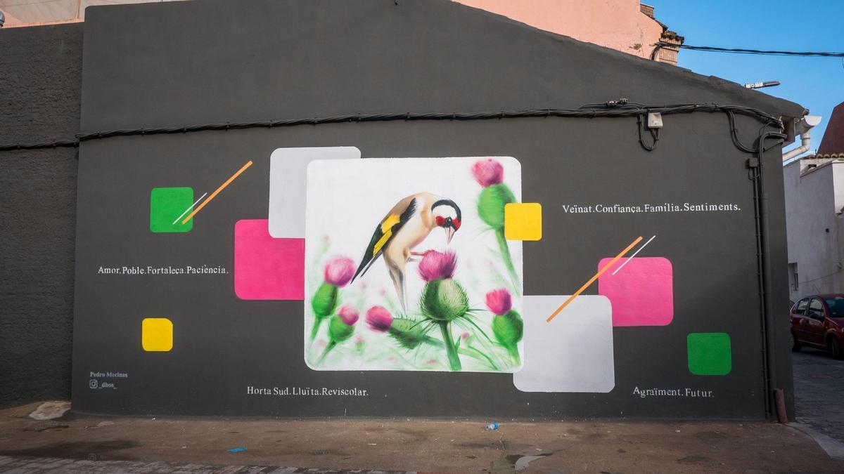 El mural de Pedro Mecinas en l'Horta Sud.