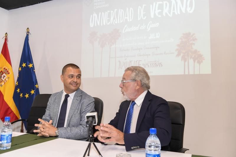 GENTE Y CULTURA 20-06-2018   LAS PALMAS DE GRAN CANARIA.  Inauguración Universidad de Verano Ciudad de Guía, en la foto y de izquierda a derecha:  Pedro Rodriguez Pérez, Alcalde de Santa Maria de Guia y Pedro Rodríguez Rodriíguez, Presidente Universidad Fernando Pessoa Canarias.   FOTOS: JUAN CASTRO  | 20/06/2018 | Fotógrafo: Juan Carlos Castro