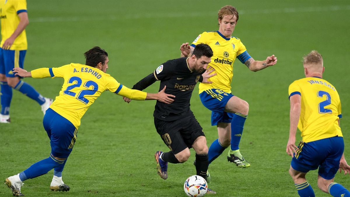 El 1x1 del Barça ante el Cádiz en el descanso