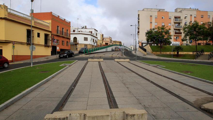 Obras del tranvia de Alcala de Guadaira.