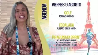 Agenda del los JJOO del viernes 9 de agosto