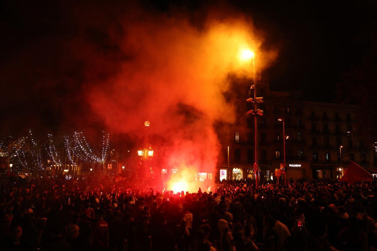 FIFA World Cup Qatar 2022 - Fans in Barcelona after Morocco v Spain