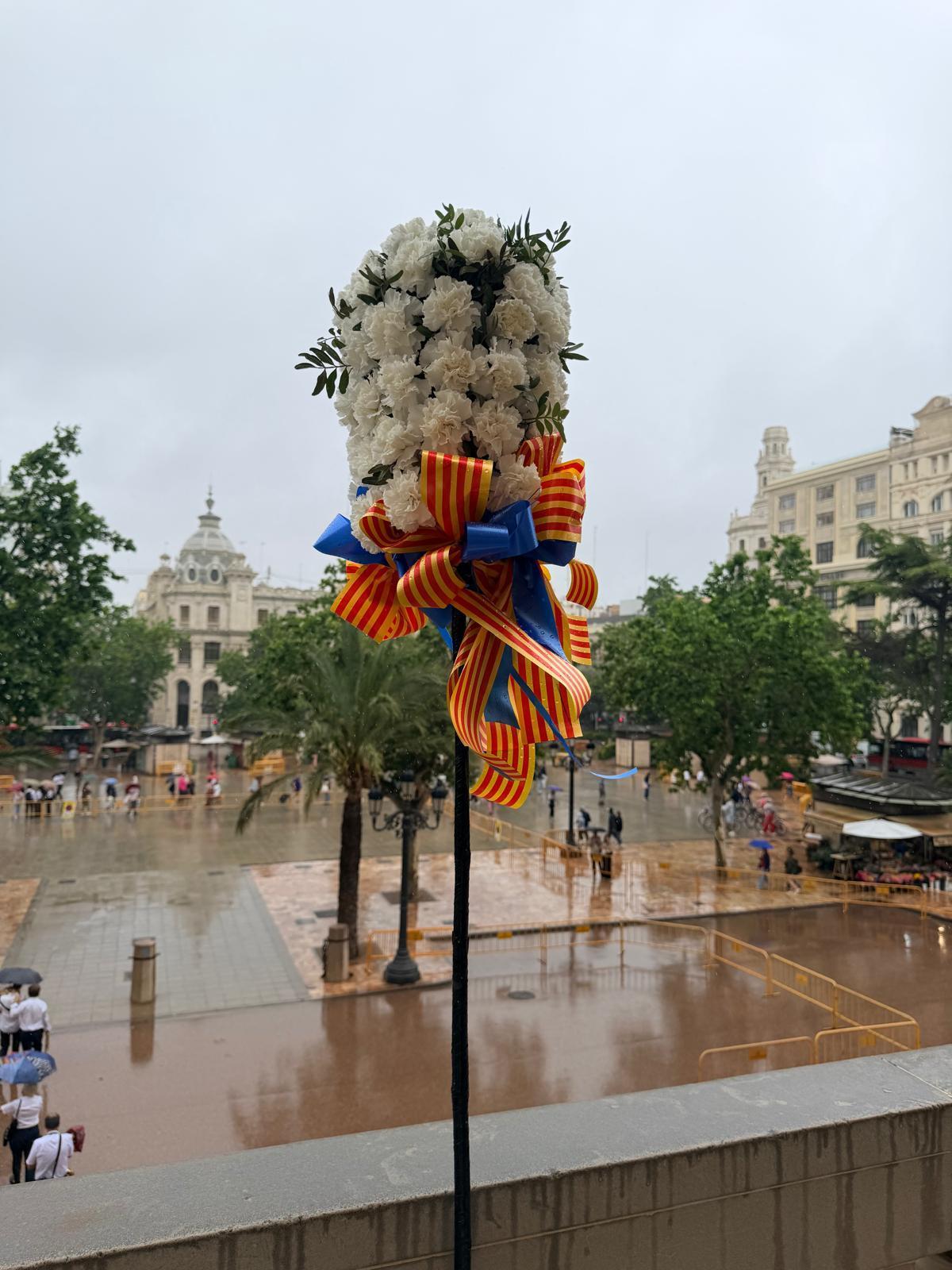 Uno de los monumentos florales montados este año para el Corpus de València.