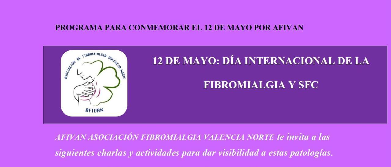 Cartel de AFIVAN por el Día Internacional de la Fibromialgia en Burjassot