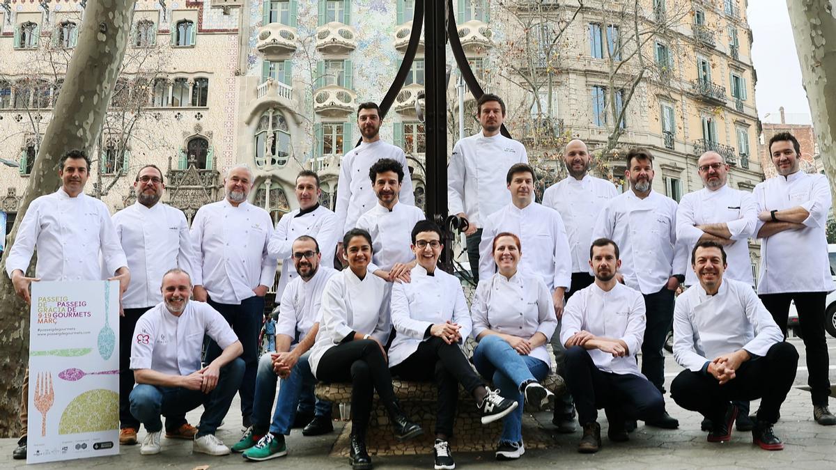 Chefs de los restaurantes que participan en Passeig de Gràcia Passeig de Gourmets 2023.