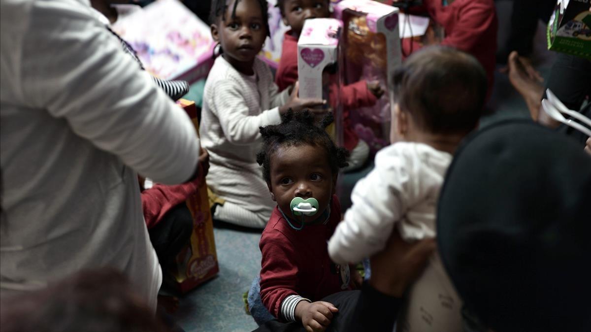 Fiesta infantil a bordo del ’Aquarius’.