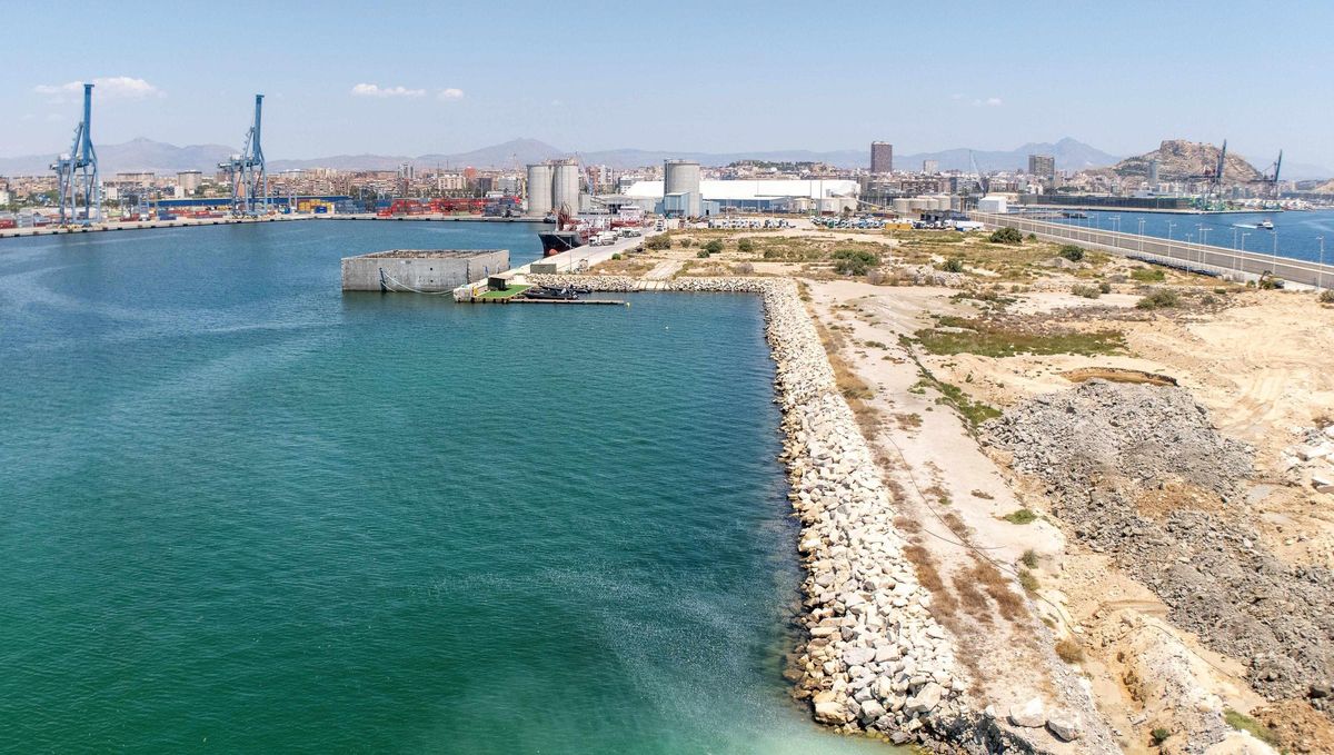 Aspecto del puerto de Alicante desde el mar.