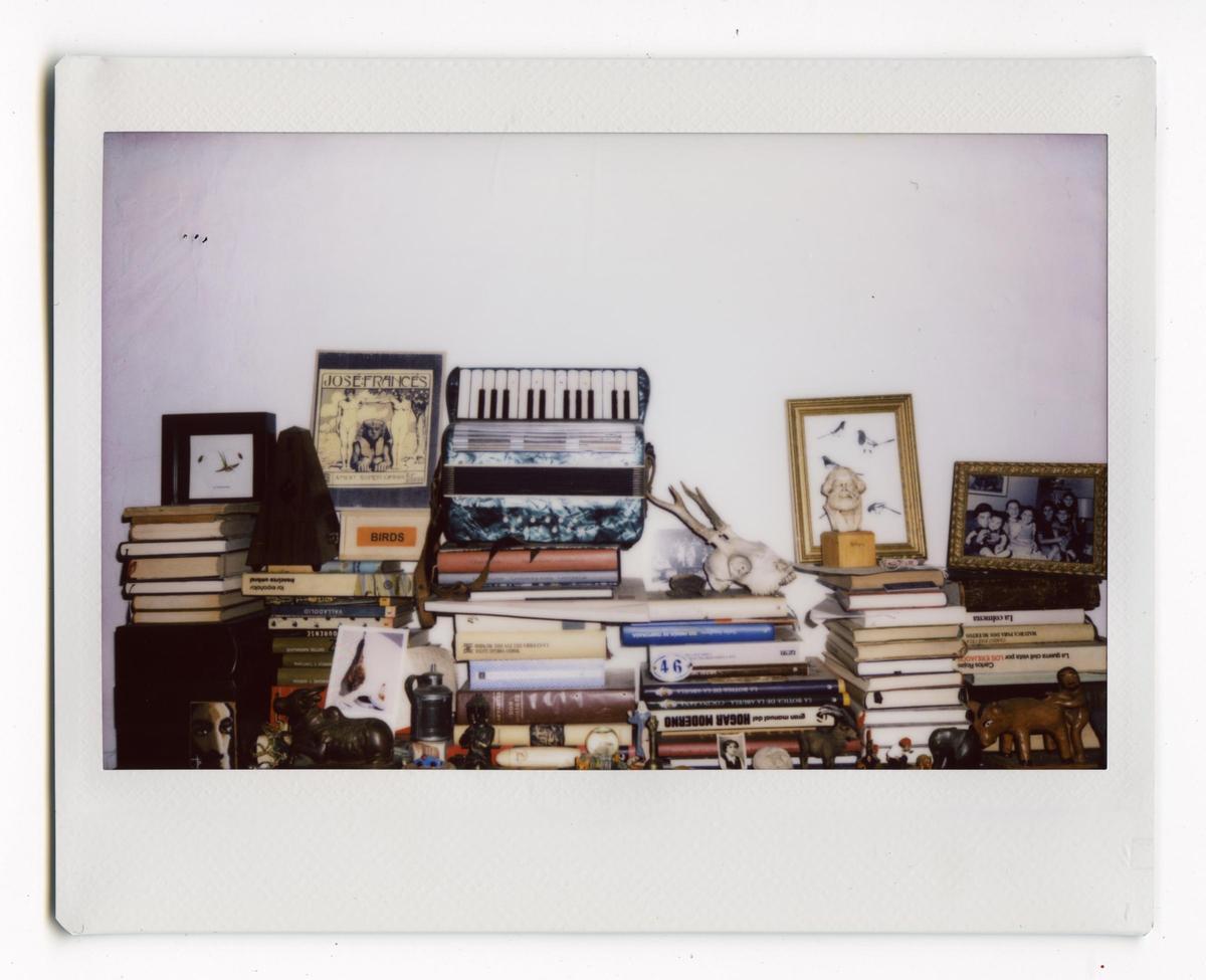 Objetos acumulados en la casa en la que Carlos Risco vive en el campo gallego.