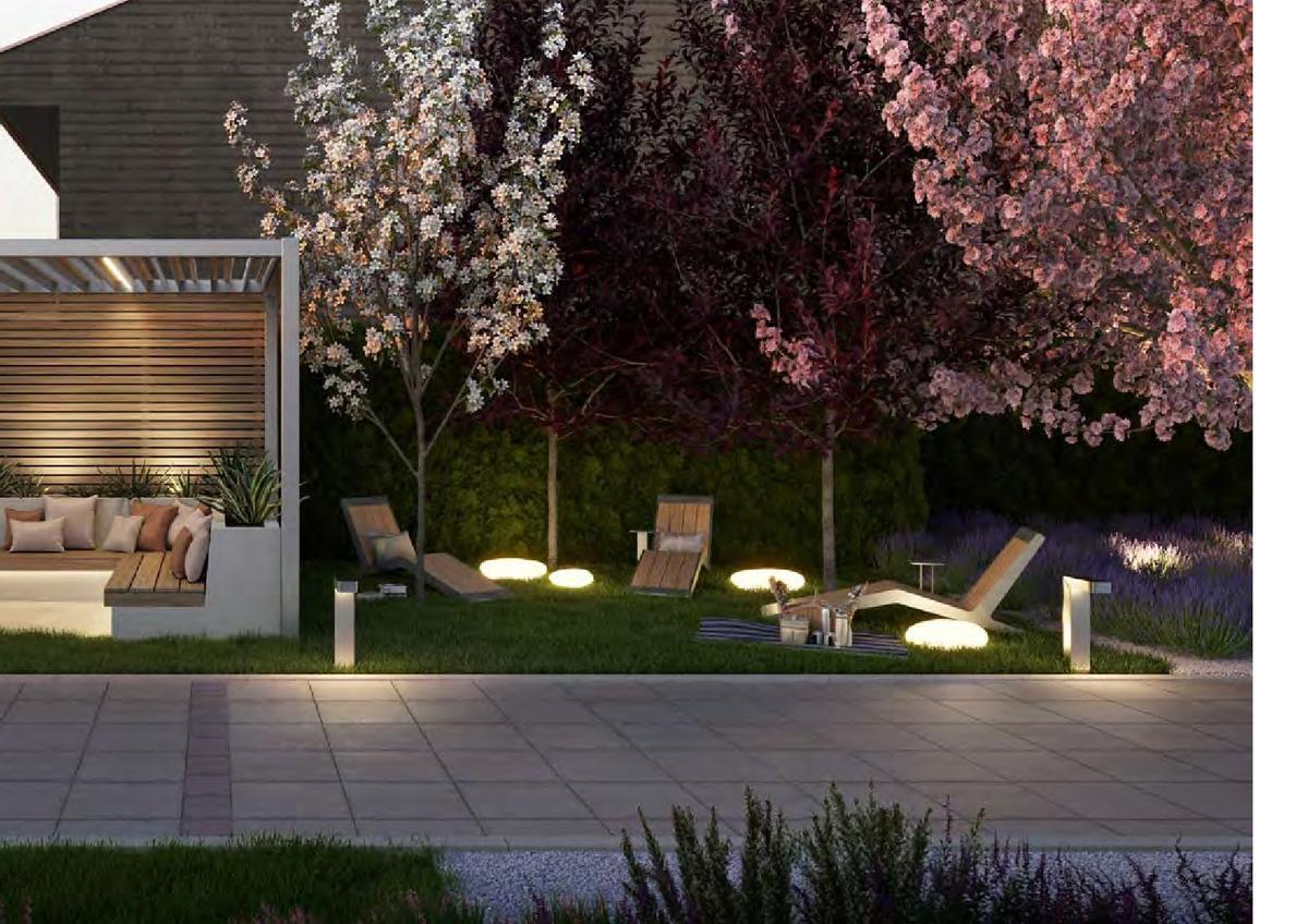 Las zonas comunes de la promoción de obra nueva de Unique Residencial en Zaragoza se configuran como un gran resort que incluye una zona zen.