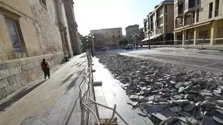 Las obras del entorno de Santa María toman la plaza tras las Fiestas de Elche